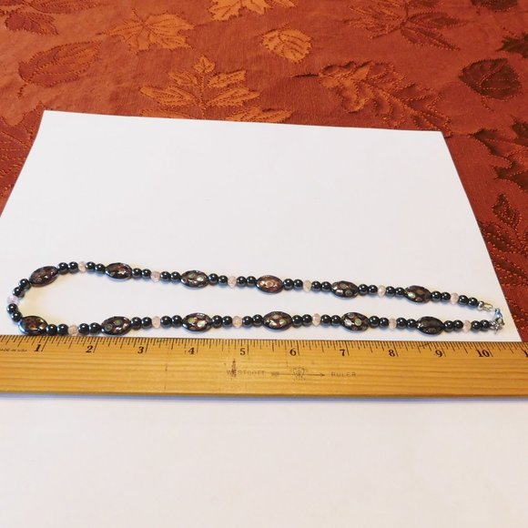 Handmade Slate Colored Necklace - 22" - Picture 2 of 2